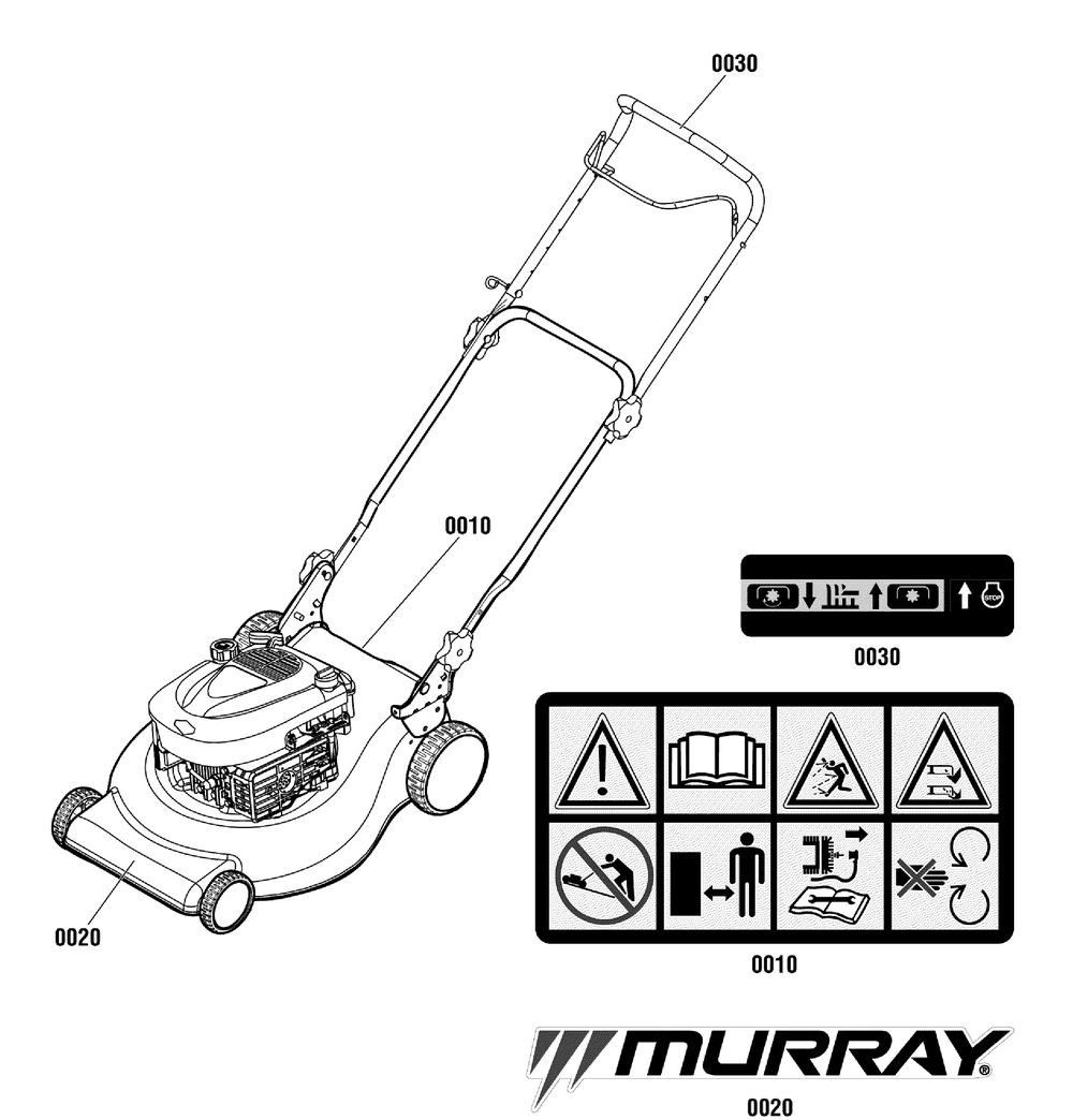 Decals Group (881650) Diagram and Parts List for 881548-MPH625E,625SERIES 2012 Briggs and Stratton Lawn Mower